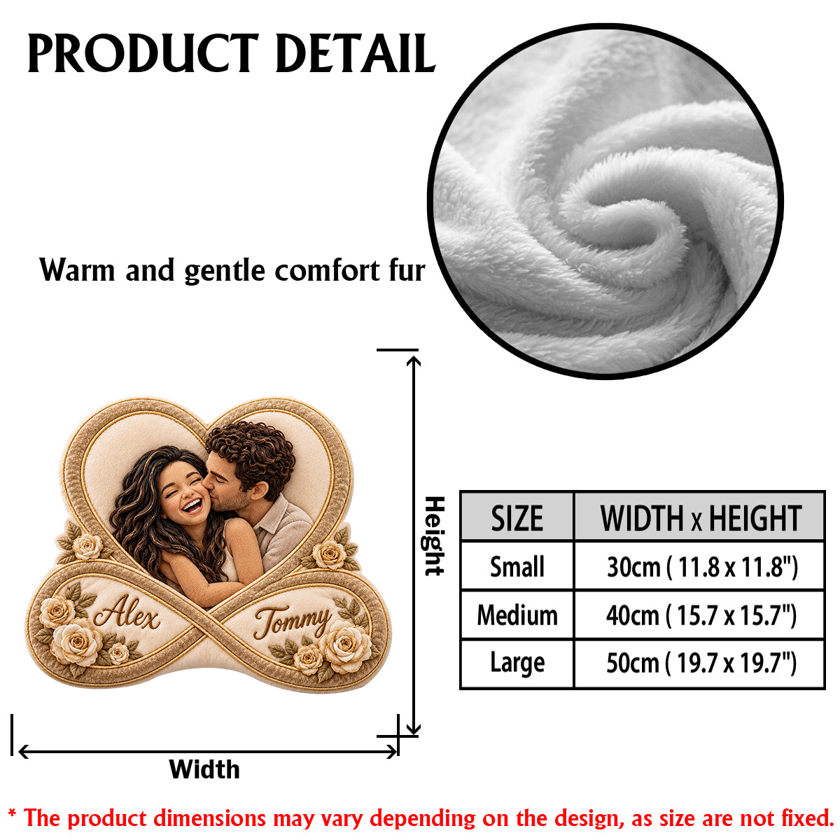I Love You For Infinity Couple Gift - Personalized Couple Premium Faux Fur Pillow