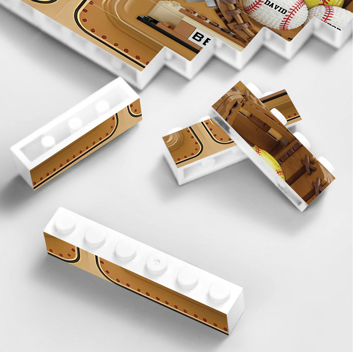 We Catch The Best Dad - Personalized Baseball Vertical Rectangle Building Brick Blocks Printed On Both Sides