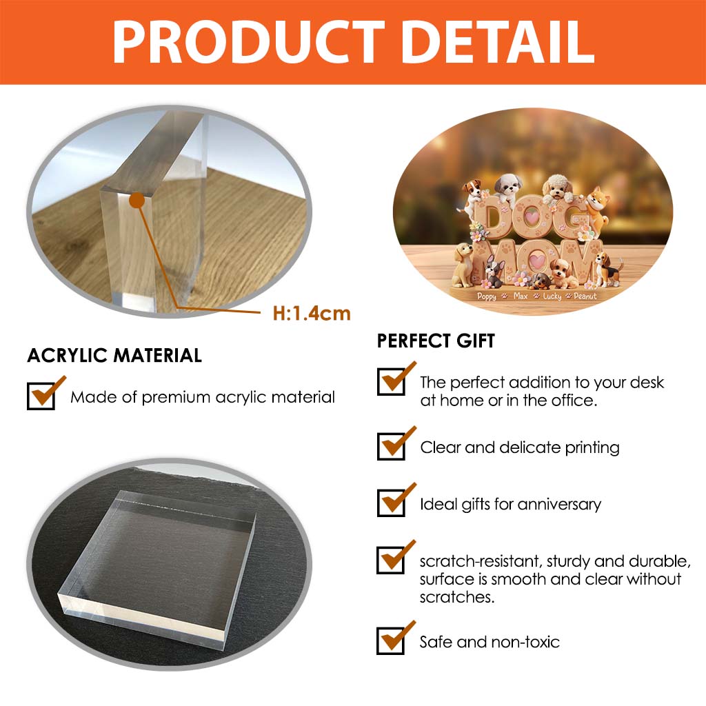 Hundemama – Personalisierte Acrylplakette in Hundeform
