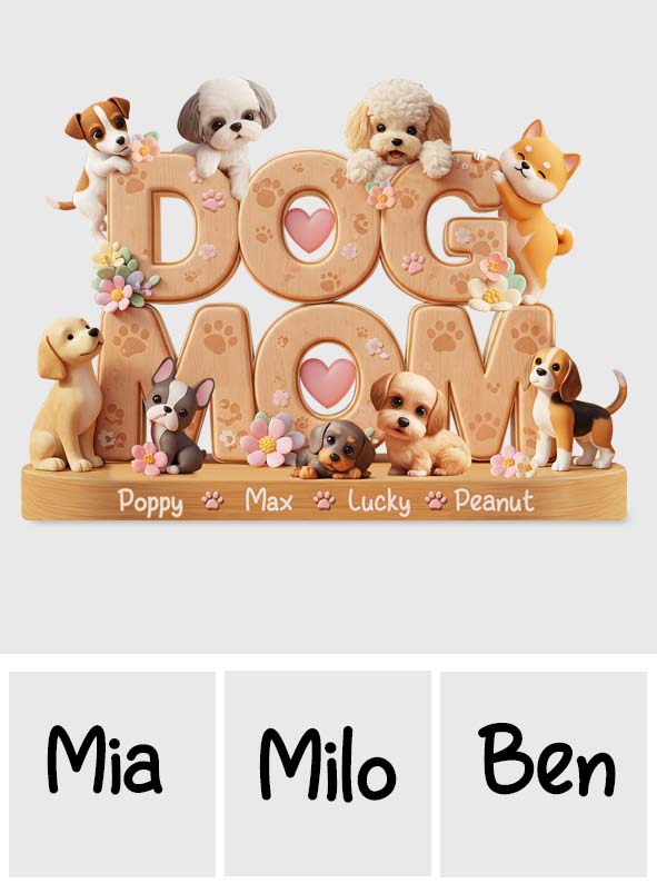 Hundemama – Personalisierte Acrylplakette in Hundeform