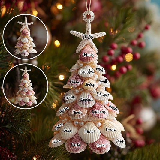 Muschel-Weihnachtsbaum – Personalisierter Familienschmuck