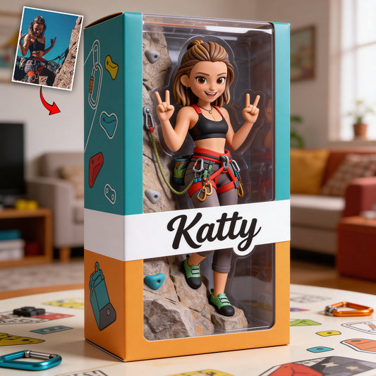 Individuelles Foto – Ich wäre lieber beim Klettern – Personalisierte Acrylplakette in Kletterform