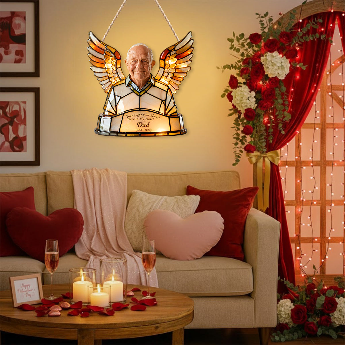 Dein Licht wird immer leuchten – Personalisierte Gedenktafel aus Acryl mit LED-Beleuchtung