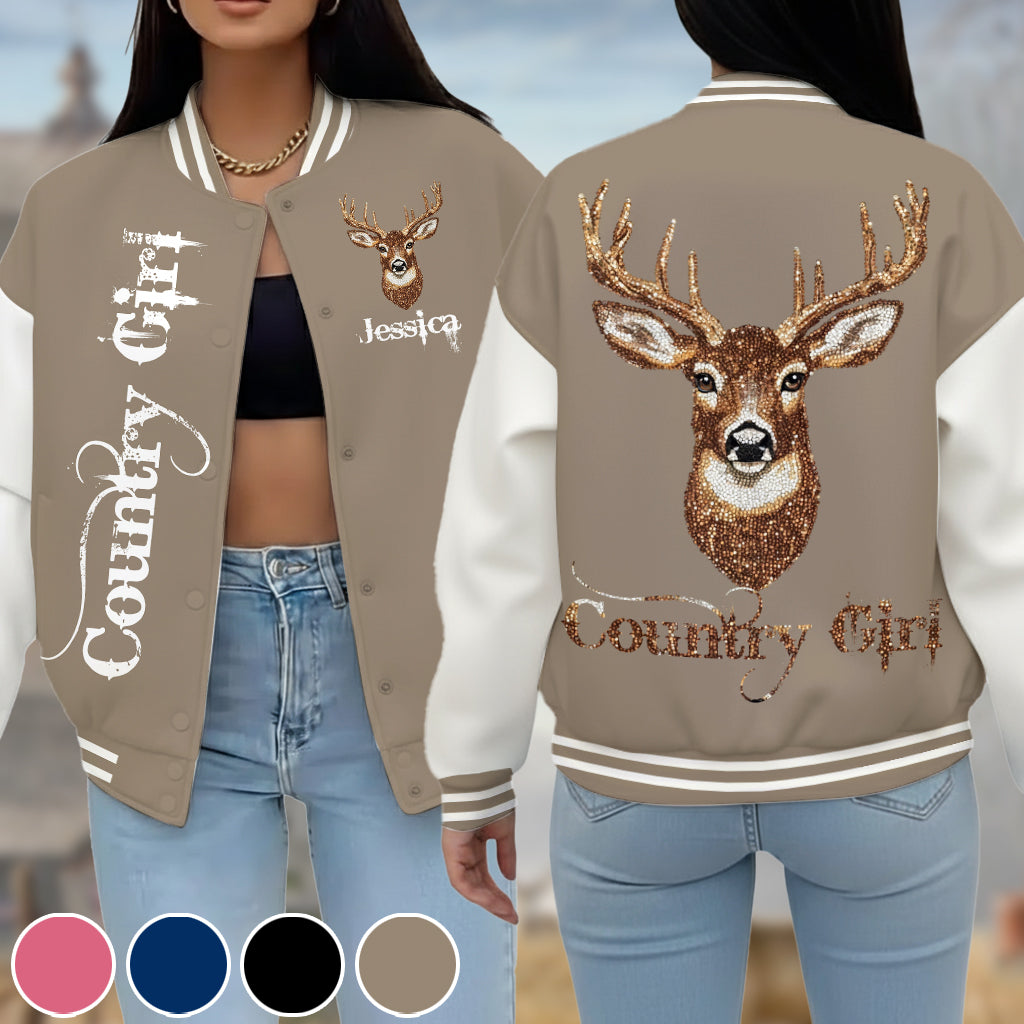 Country Girl – Personalisierte Jagd-Collegejacke
