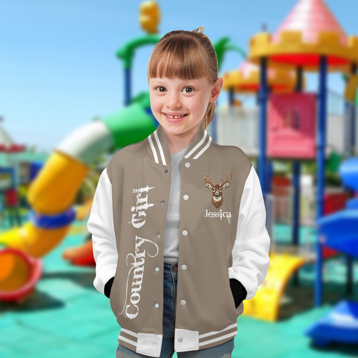 Country Girl – Personalisierte Jagd-Collegejacke