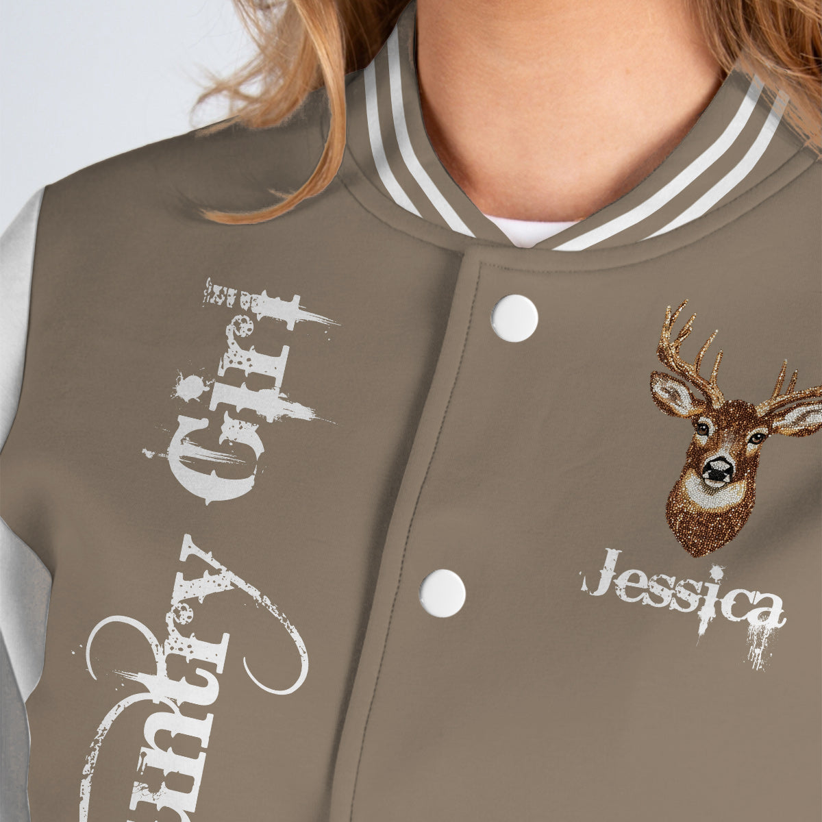 Country Girl – Personalisierte Jagd-Collegejacke
