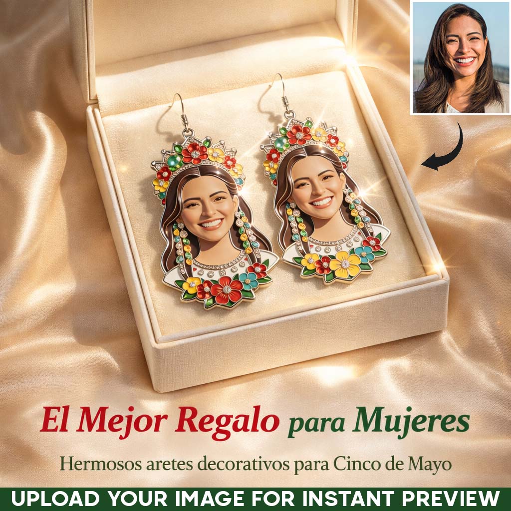 Cinco de Mayo Fiesta - Personalized Cinco de Mayo Pendant Necklace & Earrings Set