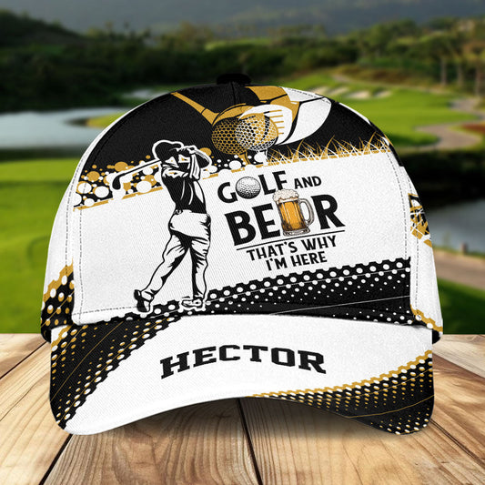 Golf & Bier – Deshalb bin ich hier – Personalisierte Golf Classic Cap