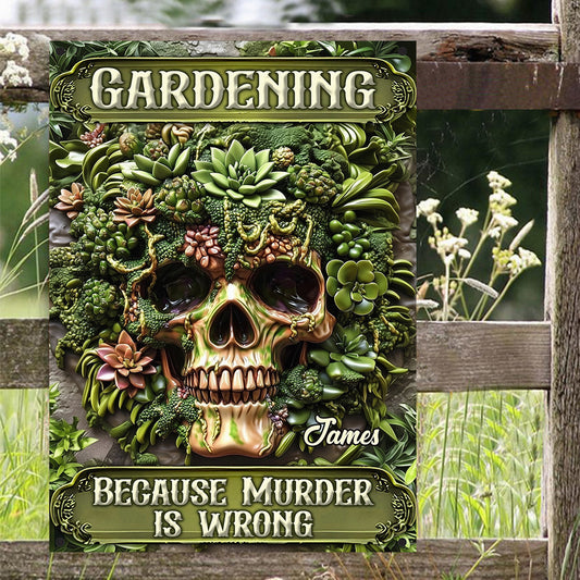 Geschenk für Gärtner – Personalisiertes rechteckiges Metallschild zum Thema Garten