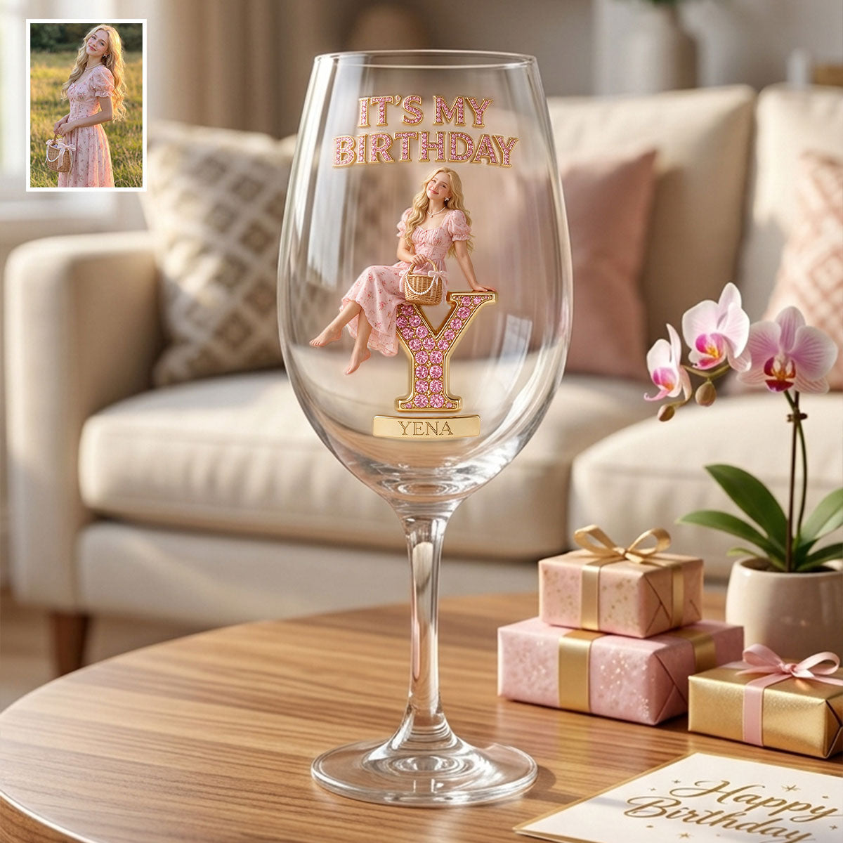 It's My Birthday - Personalized Birthday Wine Glass With Long Stem