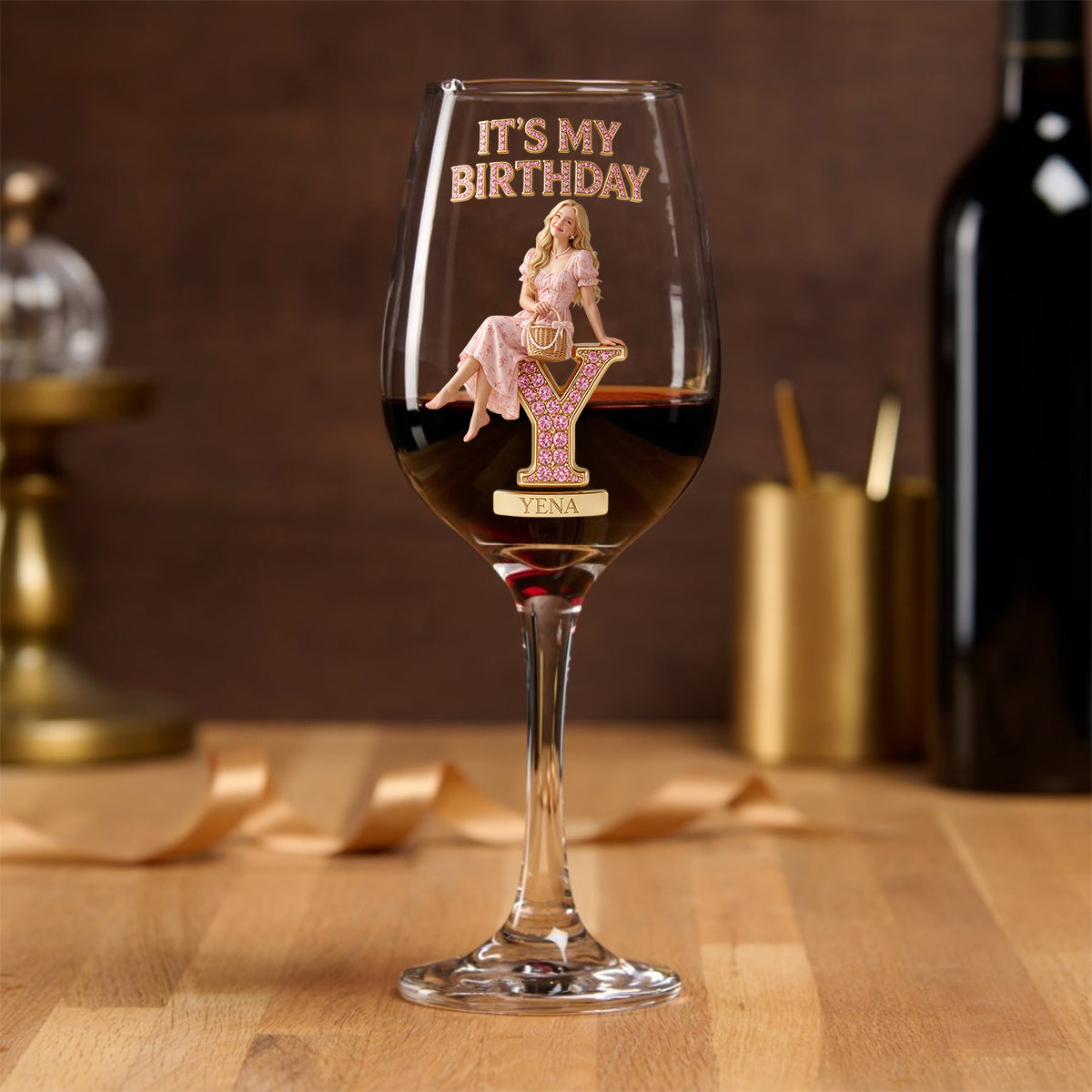 It's My Birthday - Personalized Birthday Wine Glass With Long Stem