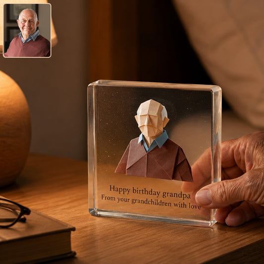 Birthday Gift Origami - Personalized Birthday Custom Shaped Acrylic Plaque
