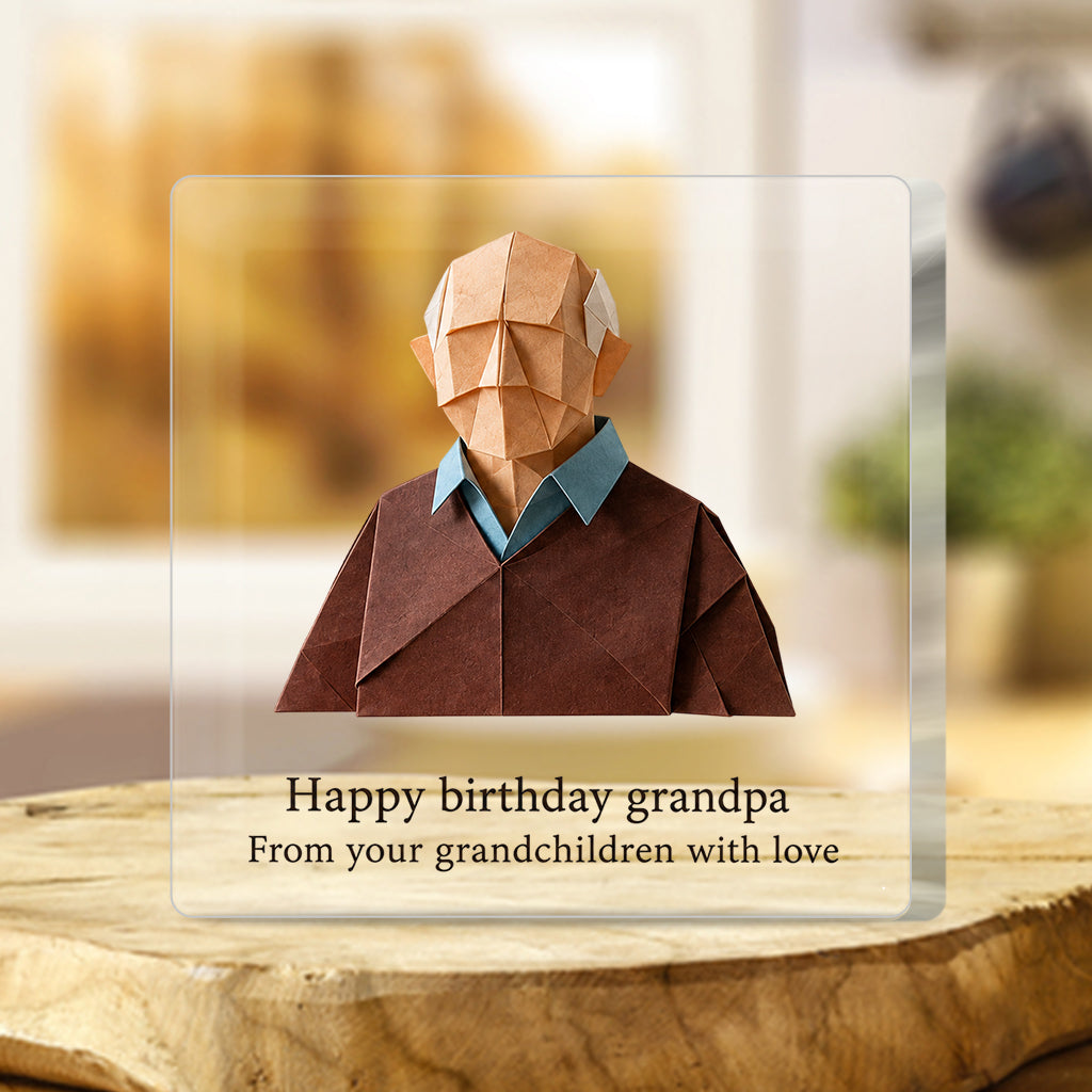 Birthday Gift Origami - Personalized Birthday Custom Shaped Acrylic Plaque