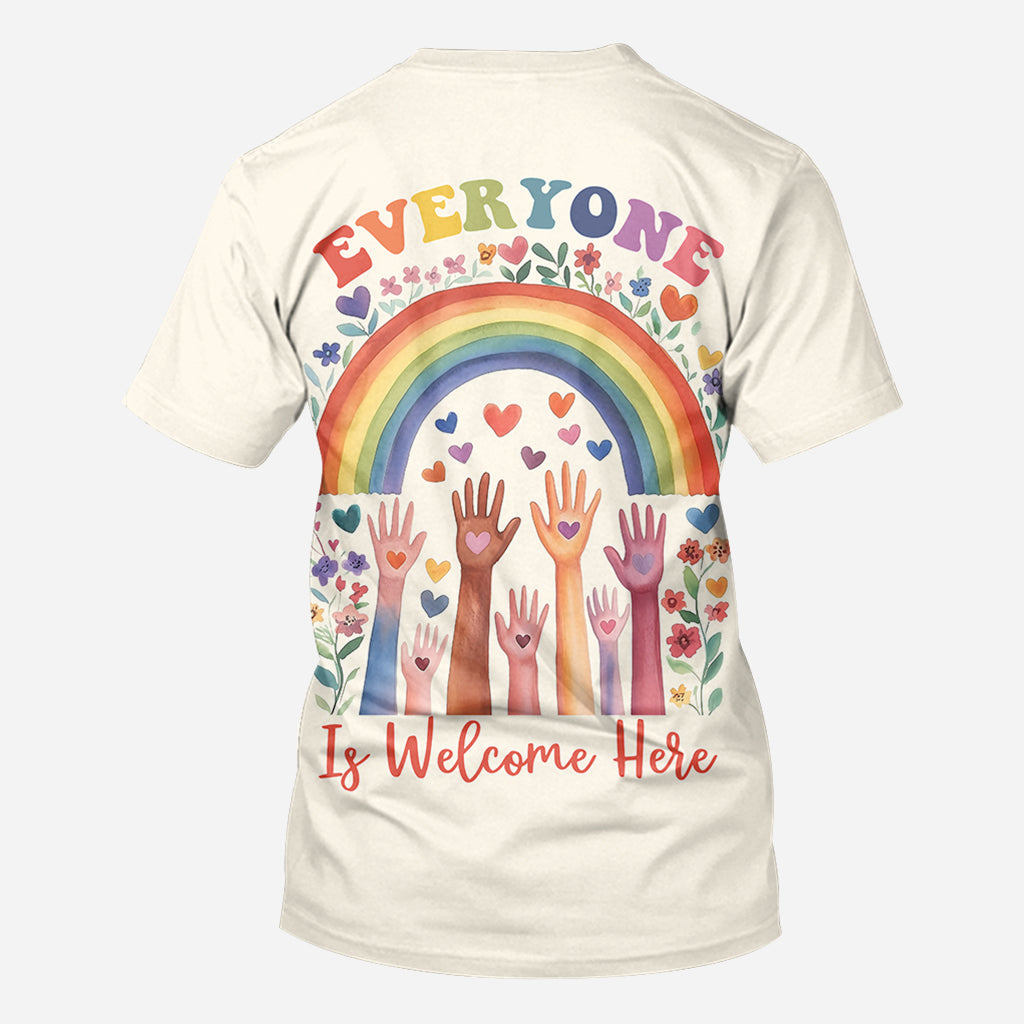 Everyone Is Welcome Here - Personalized Teacher All Over Shirt