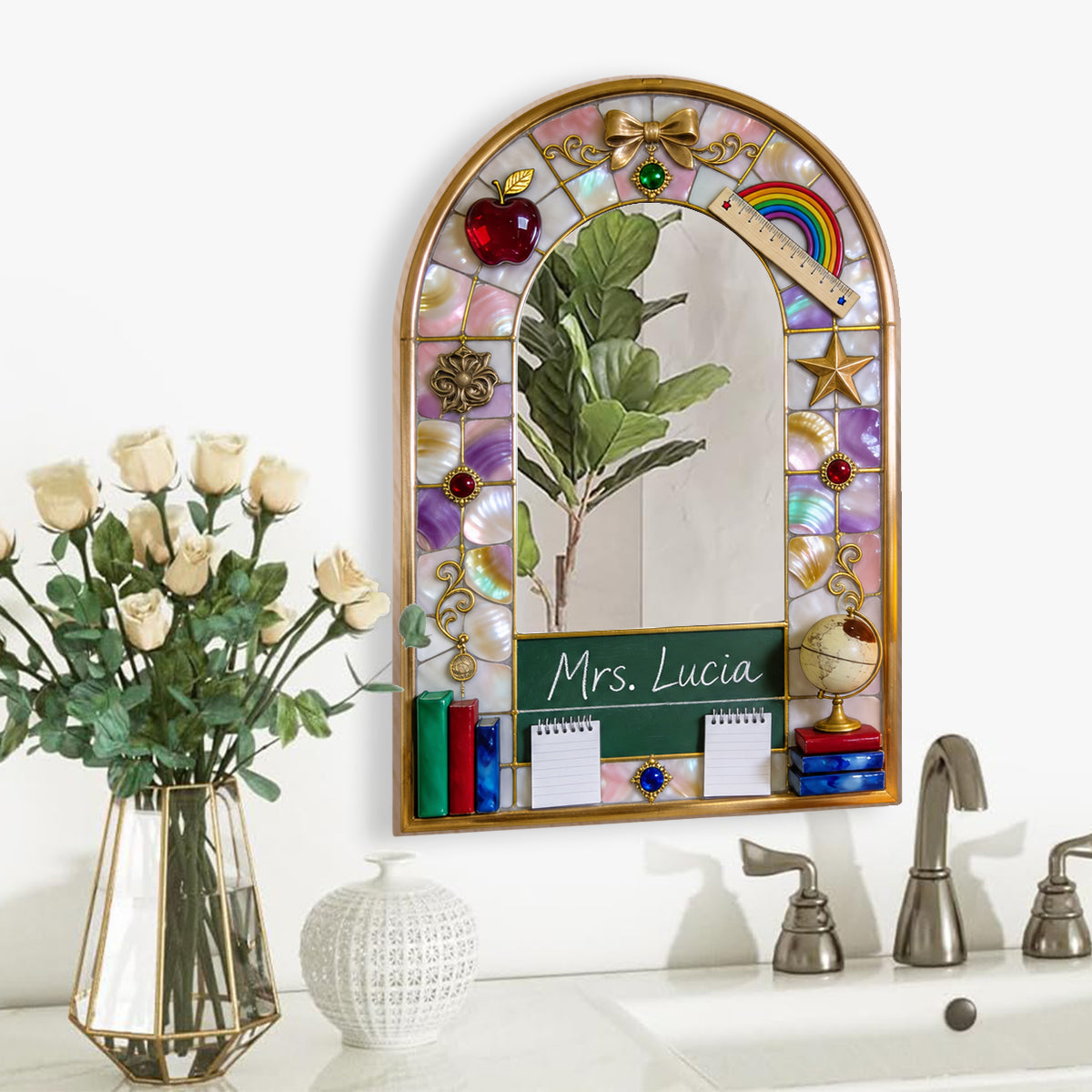 Teacher Gifts - Personalized Teacher Wall Hanging Mirror