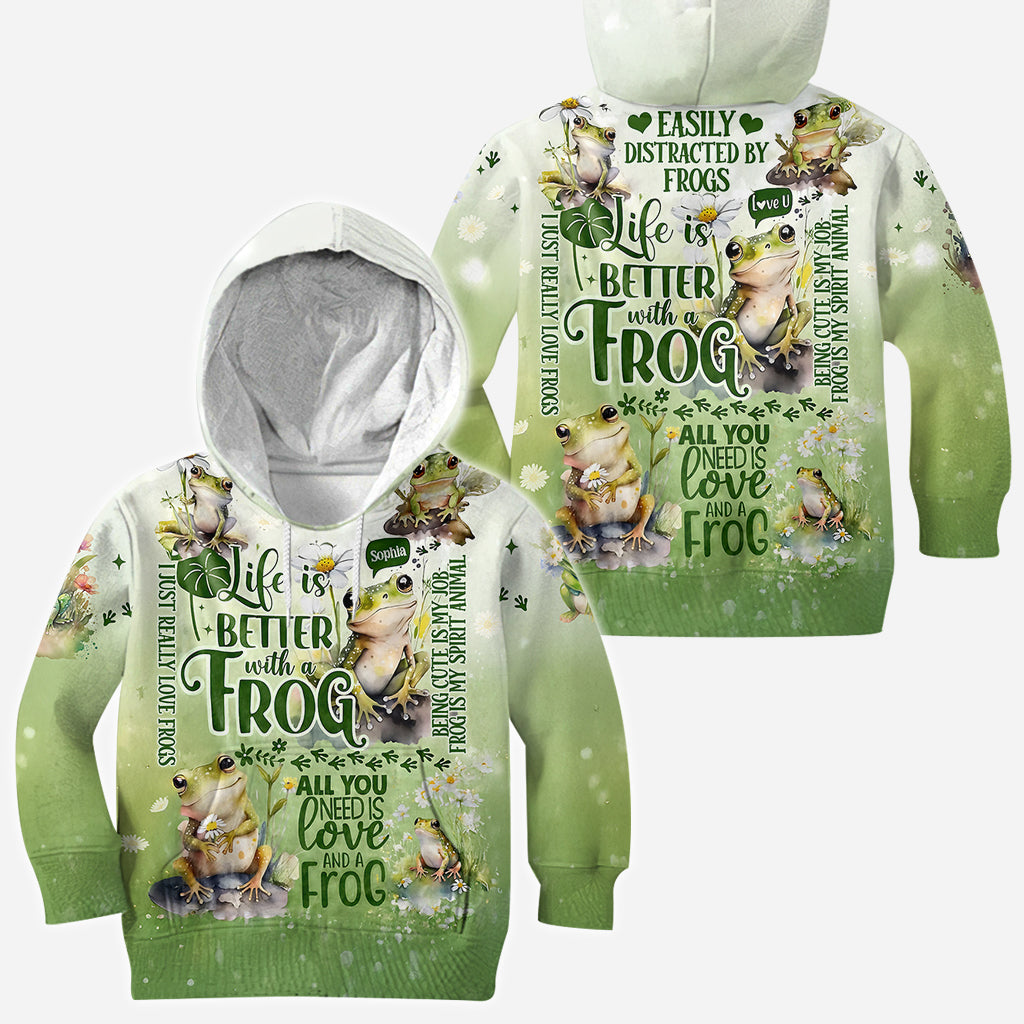 Das Leben ist besser mit Fröschen – Personalisiertes T-Shirt mit Froschmotiv