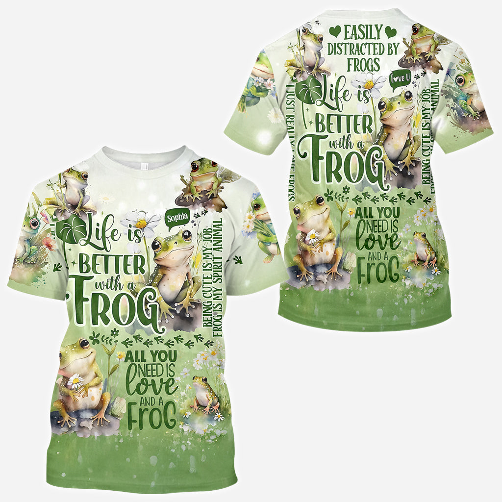 Das Leben ist besser mit Fröschen – Personalisiertes T-Shirt mit Froschmotiv