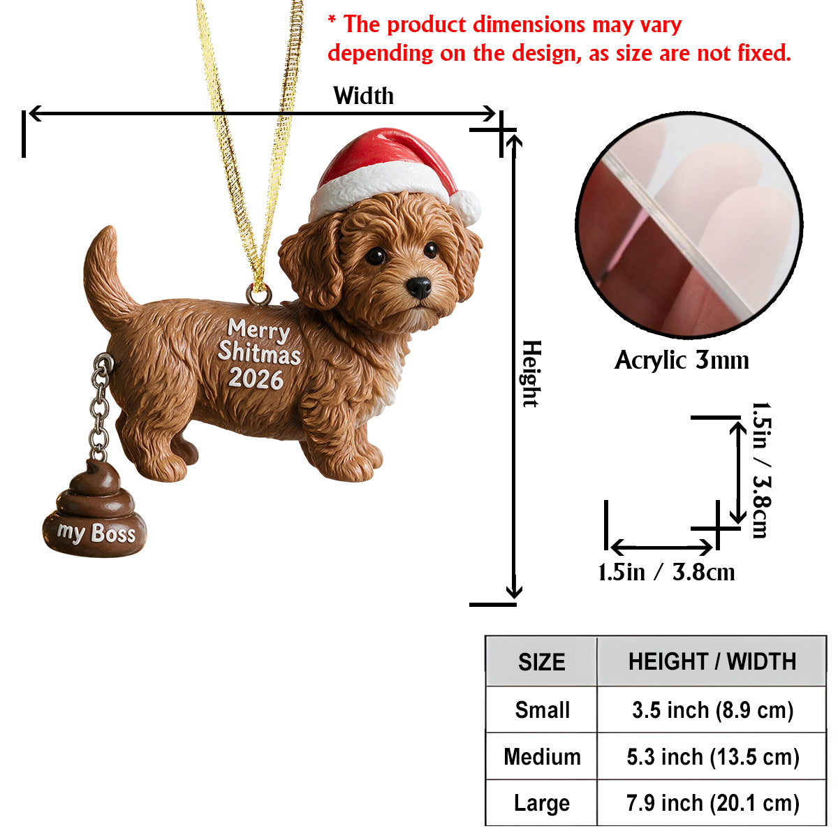 Merry Shitmas - Personalized Dog Ornament With Charm