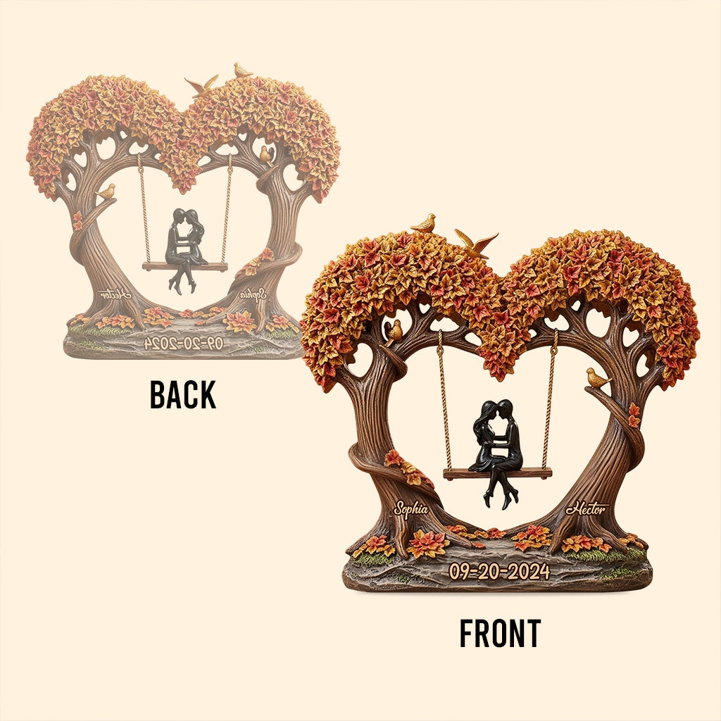 Romantic Love Tree - Personalized Couple Custom Shaped Acrylic Plaque