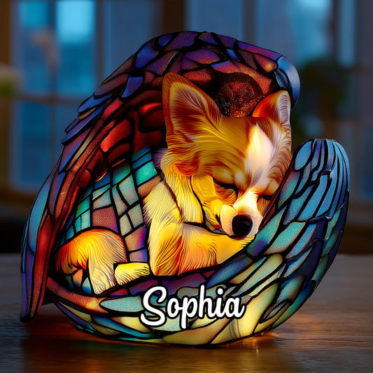 Schlafender Chihuahua – Personalisierte Hunde-LED-Nachtleuchte aus Acryl