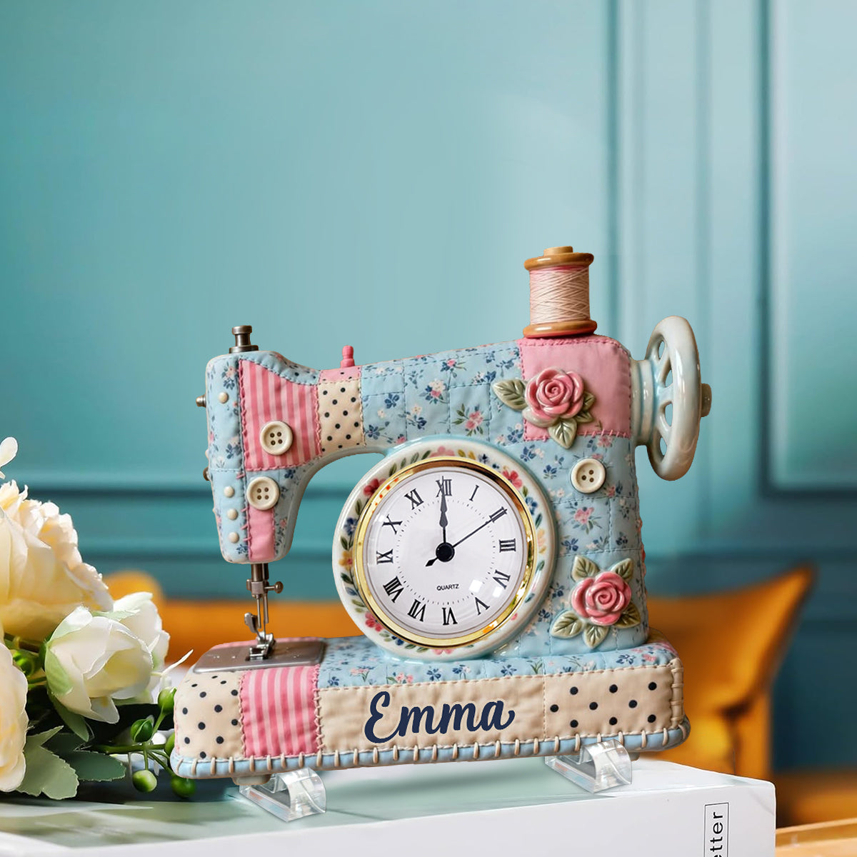 Love Sewing - Personalized Sewing Acrylic Clock Plaque