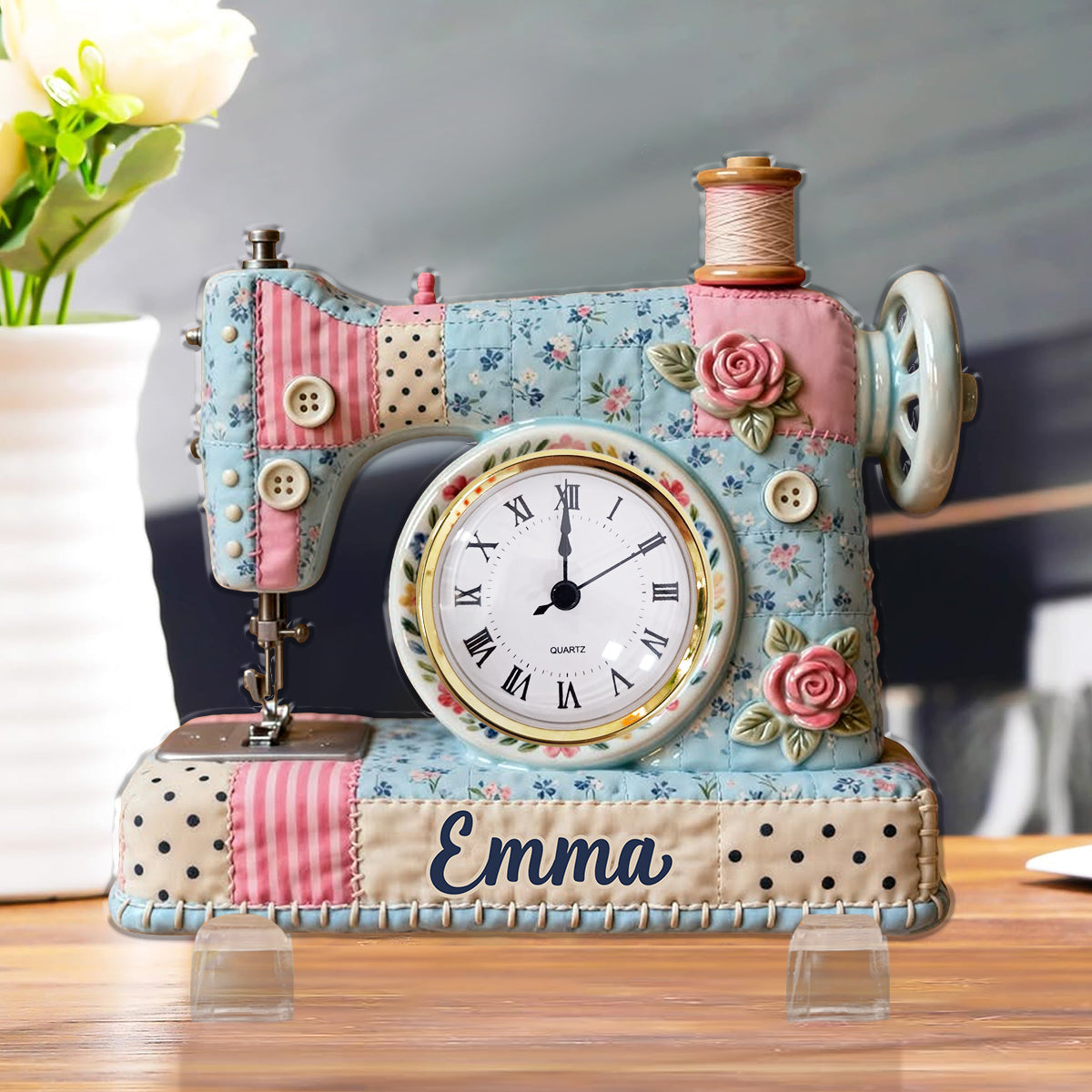 Love Sewing - Personalized Sewing Acrylic Clock Plaque