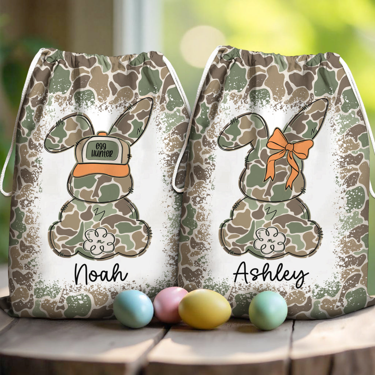 Egg Hunter - Personalized Kid Drawstring Tote Bag