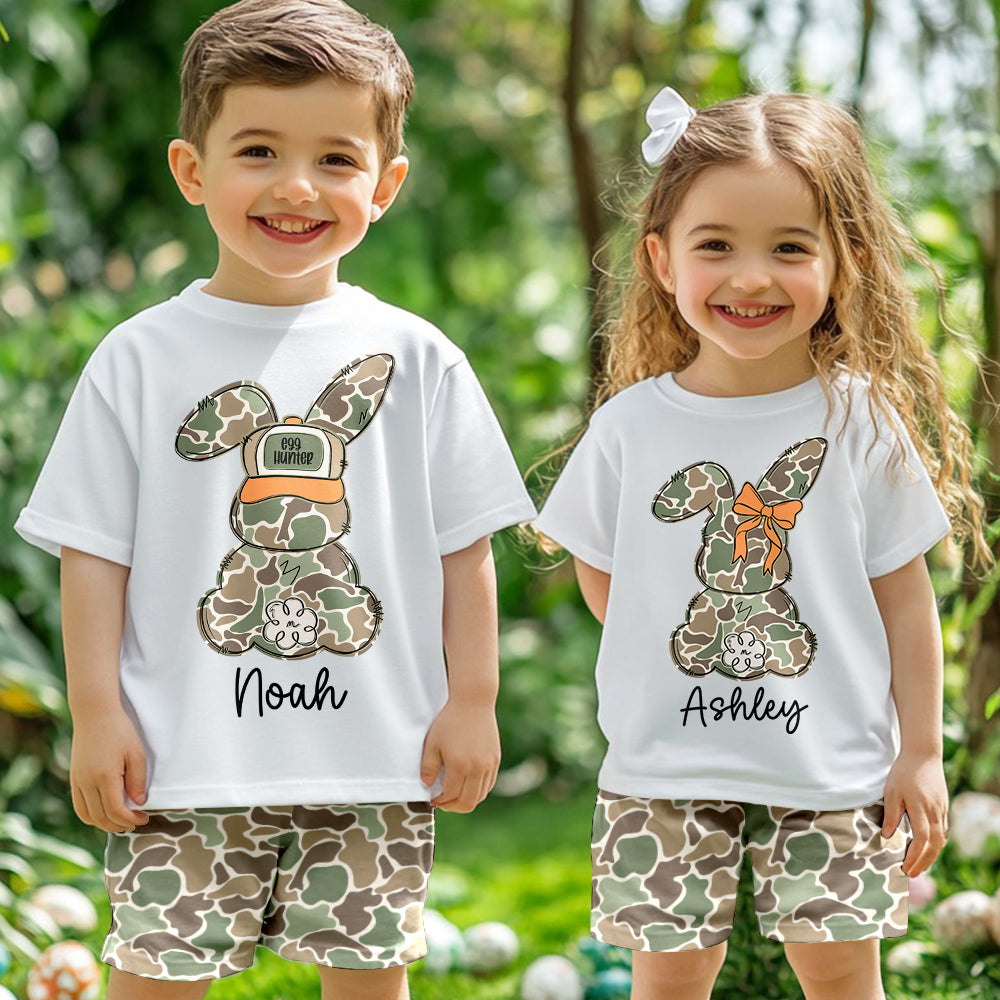 Eiersucher – Personalisiertes Kinder-T-Shirt & Shorts