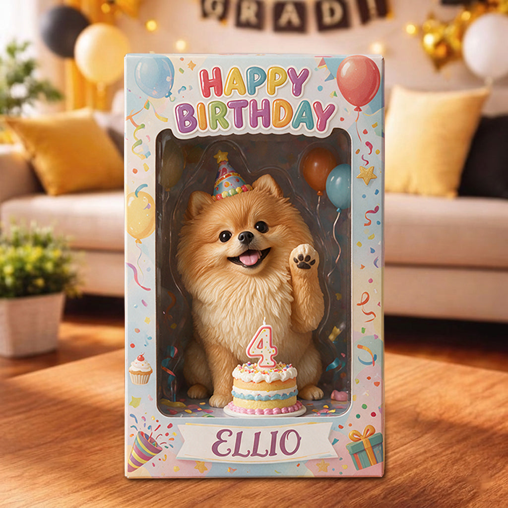 Alles Gute zum Geburtstag, mein kleiner Fellfreund - Personalisierte Hund Acrylic Display Box