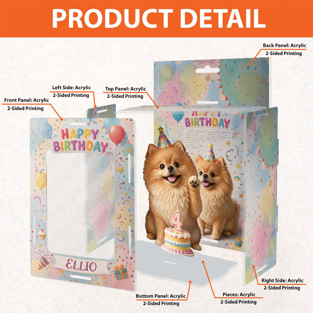 Alles Gute zum Geburtstag, mein kleiner Fellfreund - Personalisierte Hund Acrylic Display Box
