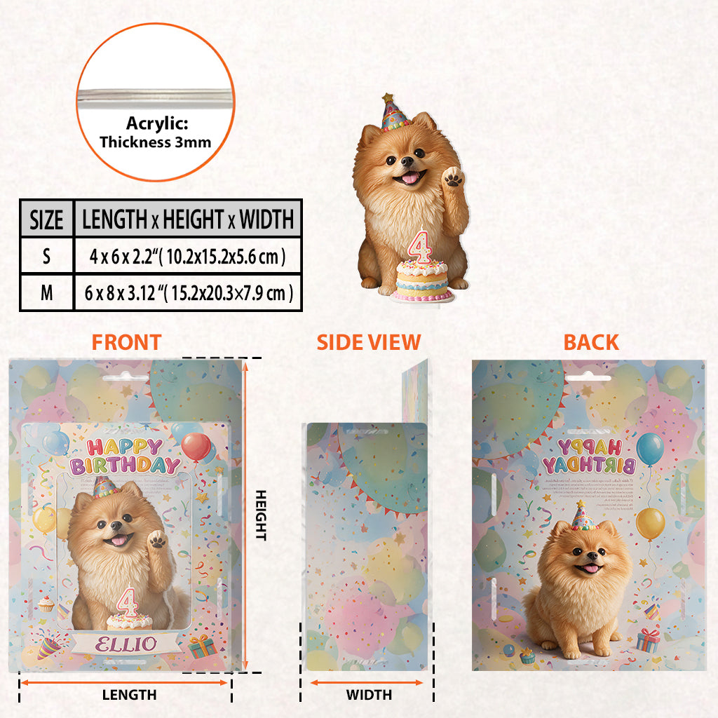 Alles Gute zum Geburtstag, mein kleiner Fellfreund - Personalisierte Hund Acrylic Display Box
