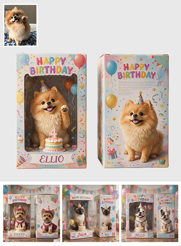 Alles Gute zum Geburtstag, mein kleiner Fellfreund - Personalisierte Hund Acrylic Display Box