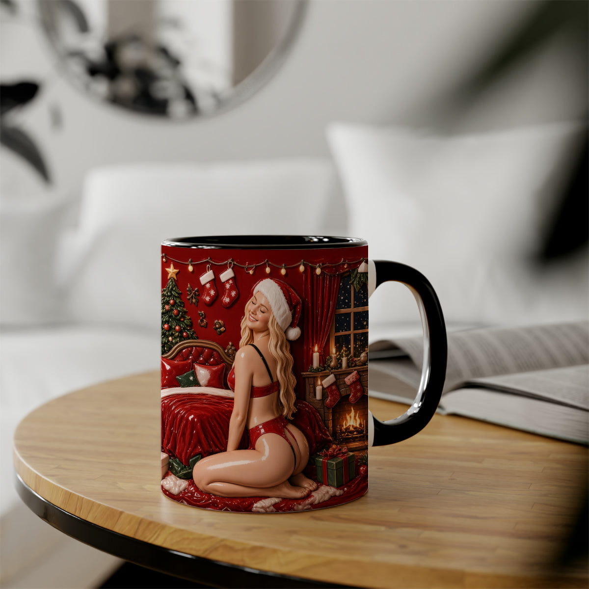 All I Want For Christmas Is You - Personalized Spicy Couple Bottom Printed Accent Mug