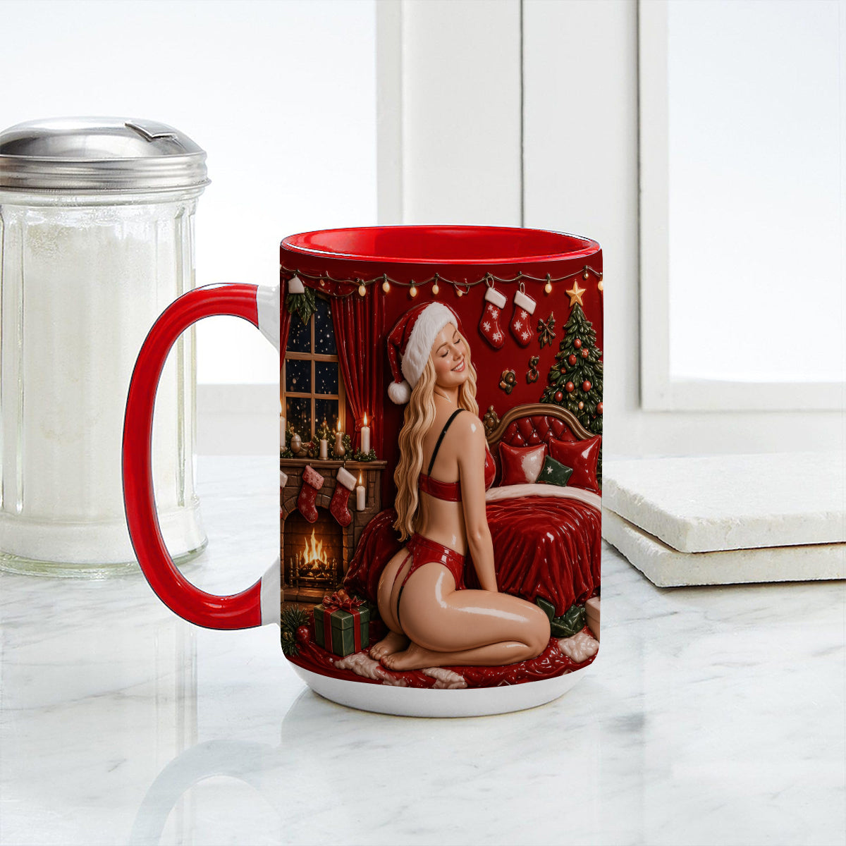 All I Want For Christmas Is You - Personalized Spicy Couple Bottom Printed Accent Mug