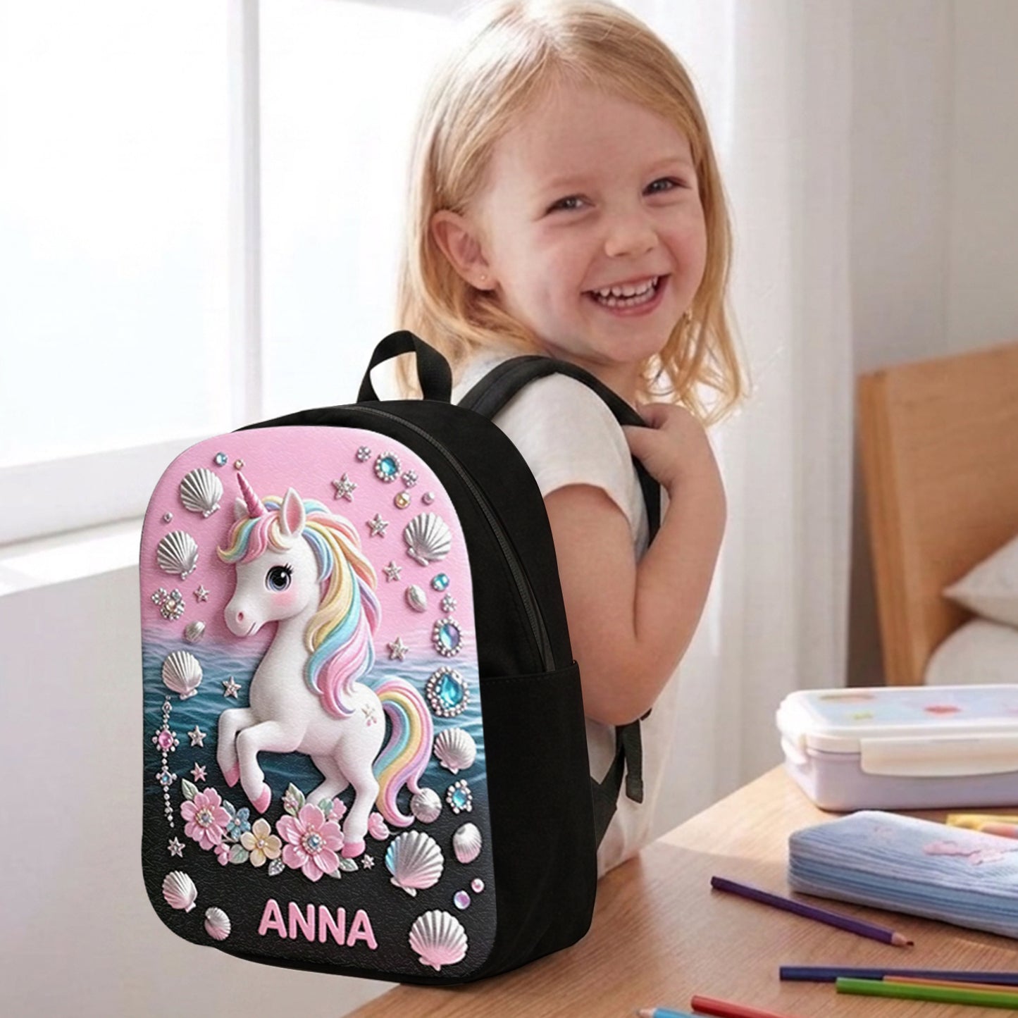 Back To School Gift Idea - Personalized Kid Changeable Leather Patch Backpack