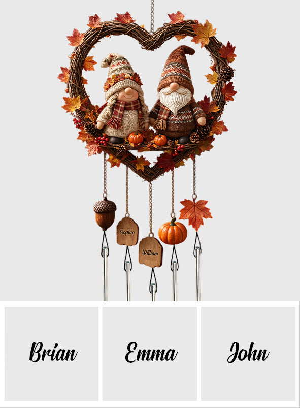 Autumn Season - Personalized Couple Wind Chime With Charm