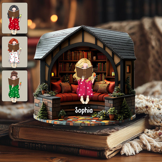 Meine Bibliothek – Personalisierte Acrylplakette in Buchform