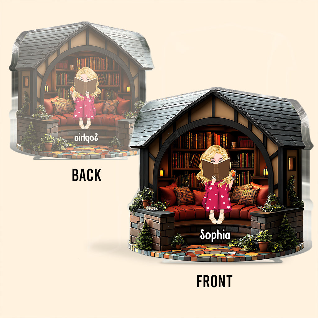 Meine Bibliothek – Personalisierte Acrylplakette in Buchform