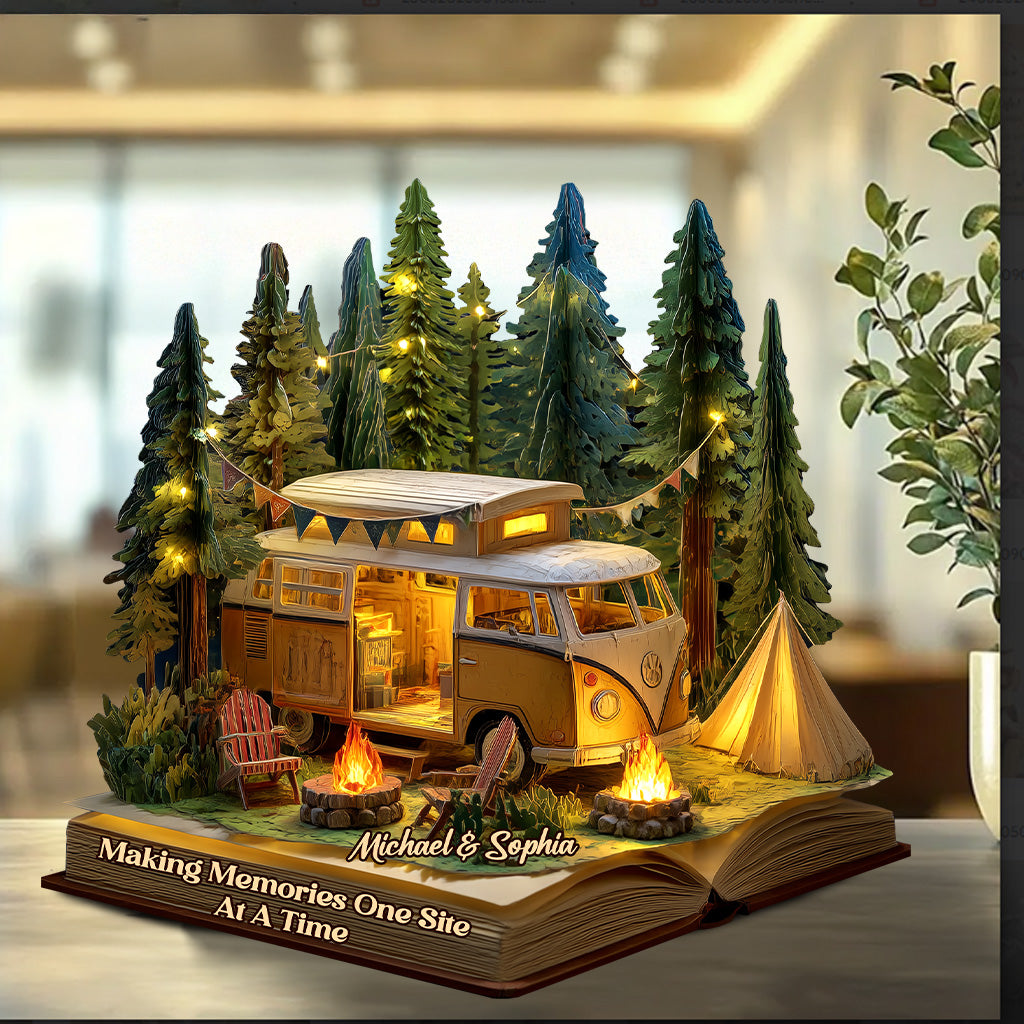 Making Memories One Site At A Time - Personalized Camping Custom Shaped Acrylic Plaque