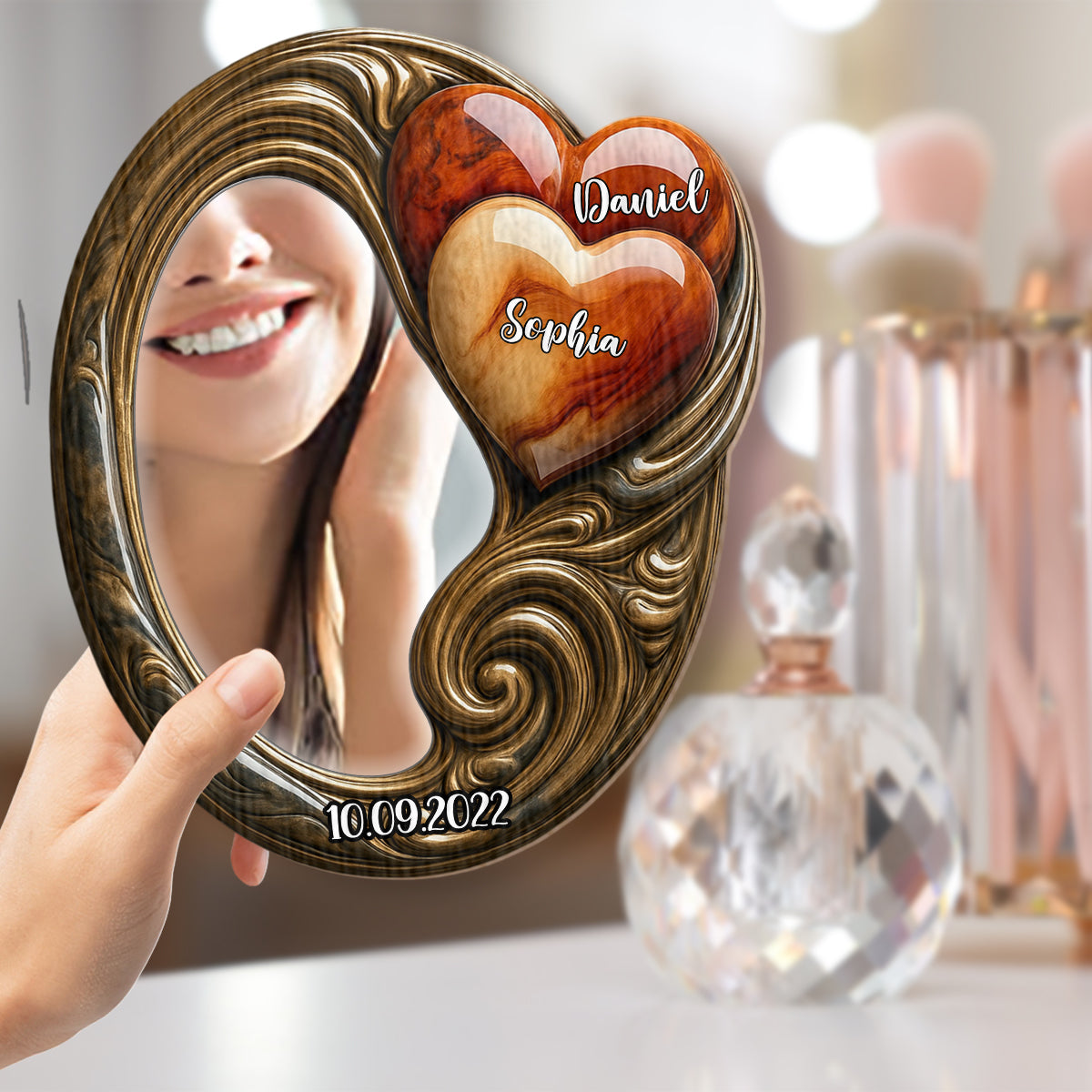 „Du und ich, wir schaffen das“ – Personalisierter Wandspiegel für Paare