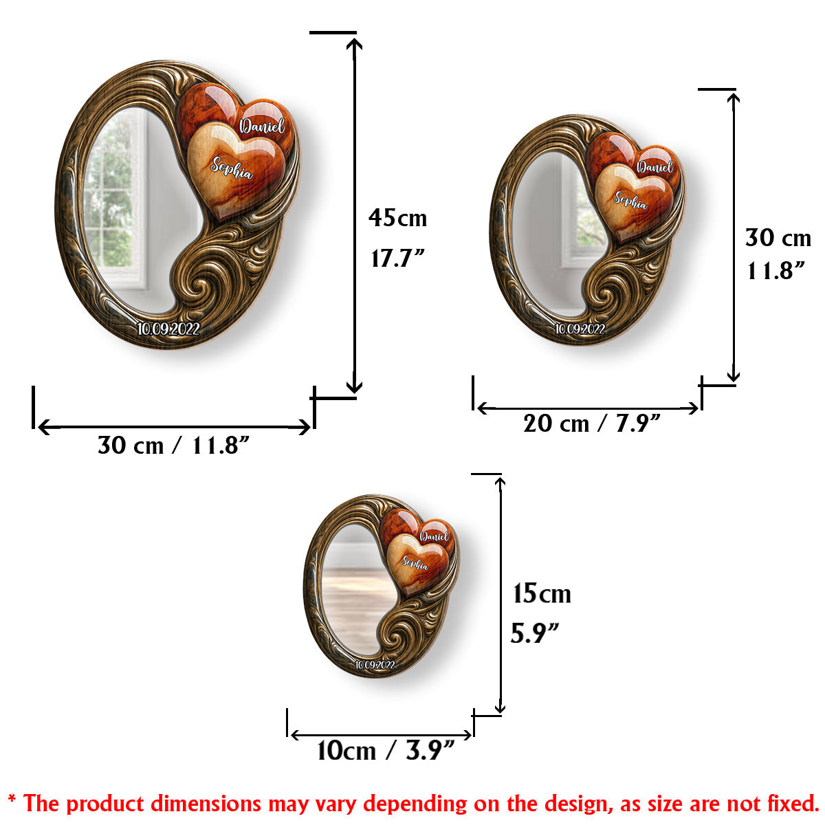 „Du und ich, wir schaffen das“ – Personalisierter Wandspiegel für Paare