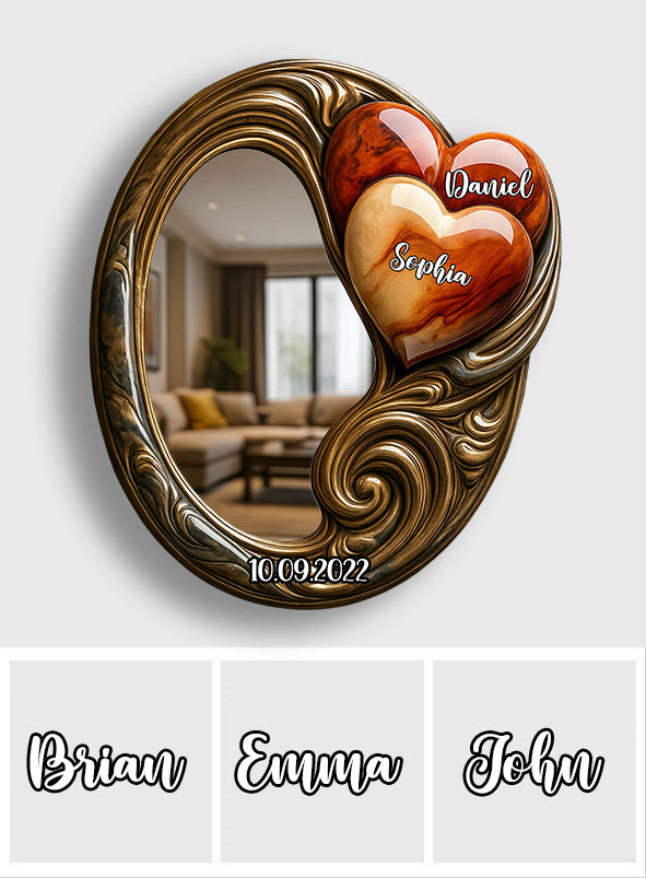 „Du und ich, wir schaffen das“ – Personalisierter Wandspiegel für Paare