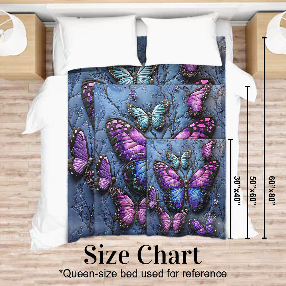 Wunderschöne Schmetterlinge – personalisierte Schmetterlingsdecke