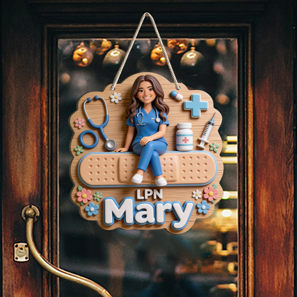 Welcome To My Office - Personalized Nurse Custom Shaped Wood Sign