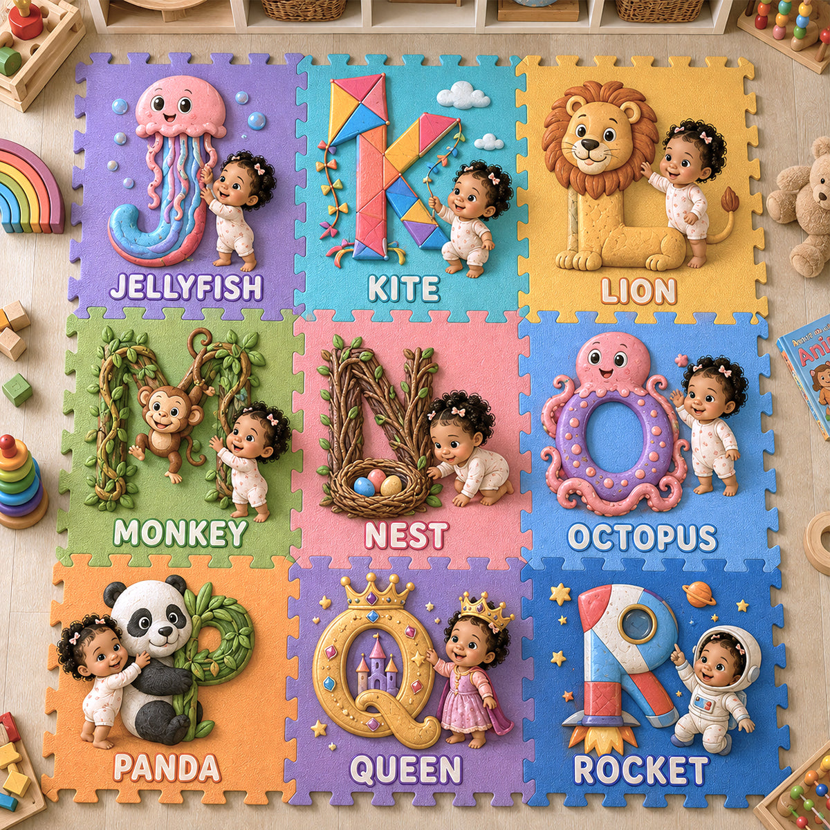 Learning Alphabet - Personalized Kid Foam Puzzle Mat