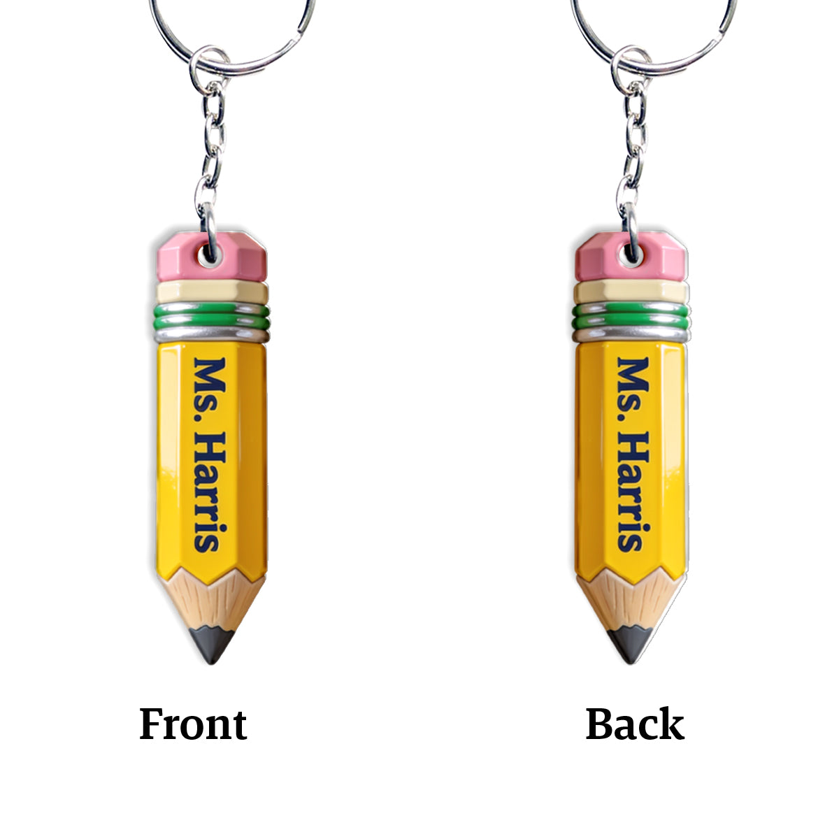 Pencil-Shaped Teacher Gift - Personalized Teacher Keychain