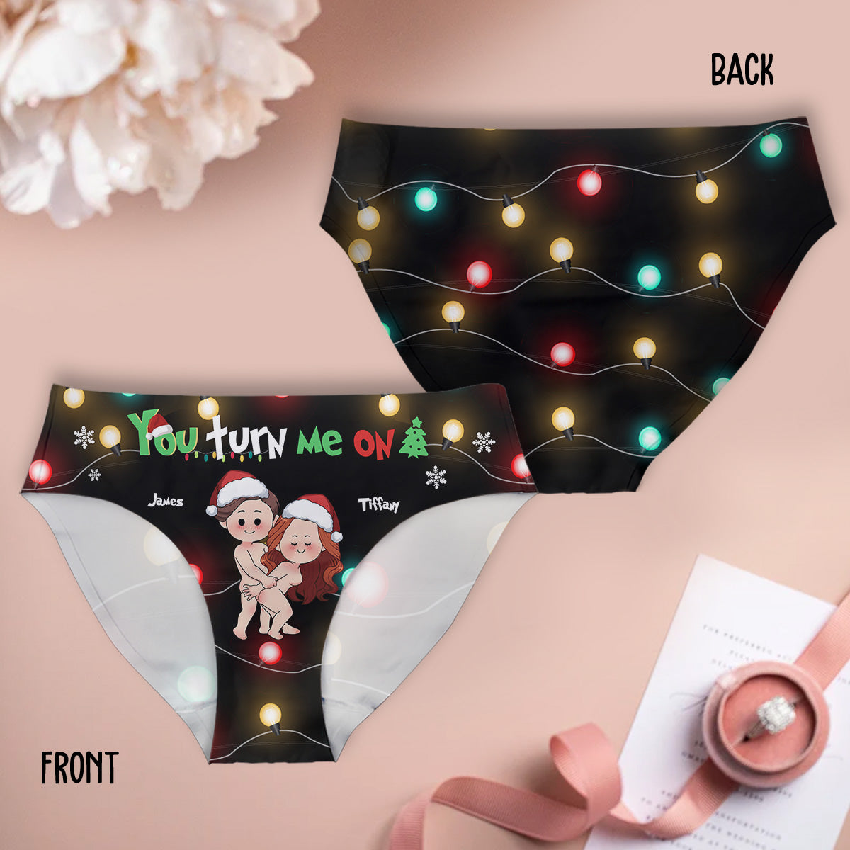 Du machst mich an – personalisierte Partner-Slips für Damen und Boxershorts für Herren