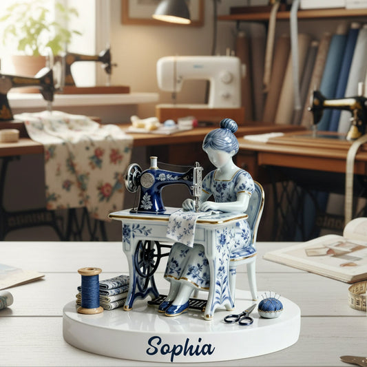 Nähbegeisterung – Personalisierte Acrylplakette in individueller Form