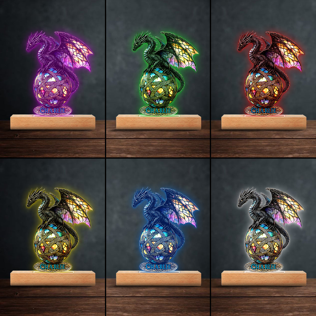 Magischer Drache – Personalisierte, drachenförmige Leuchtplatte