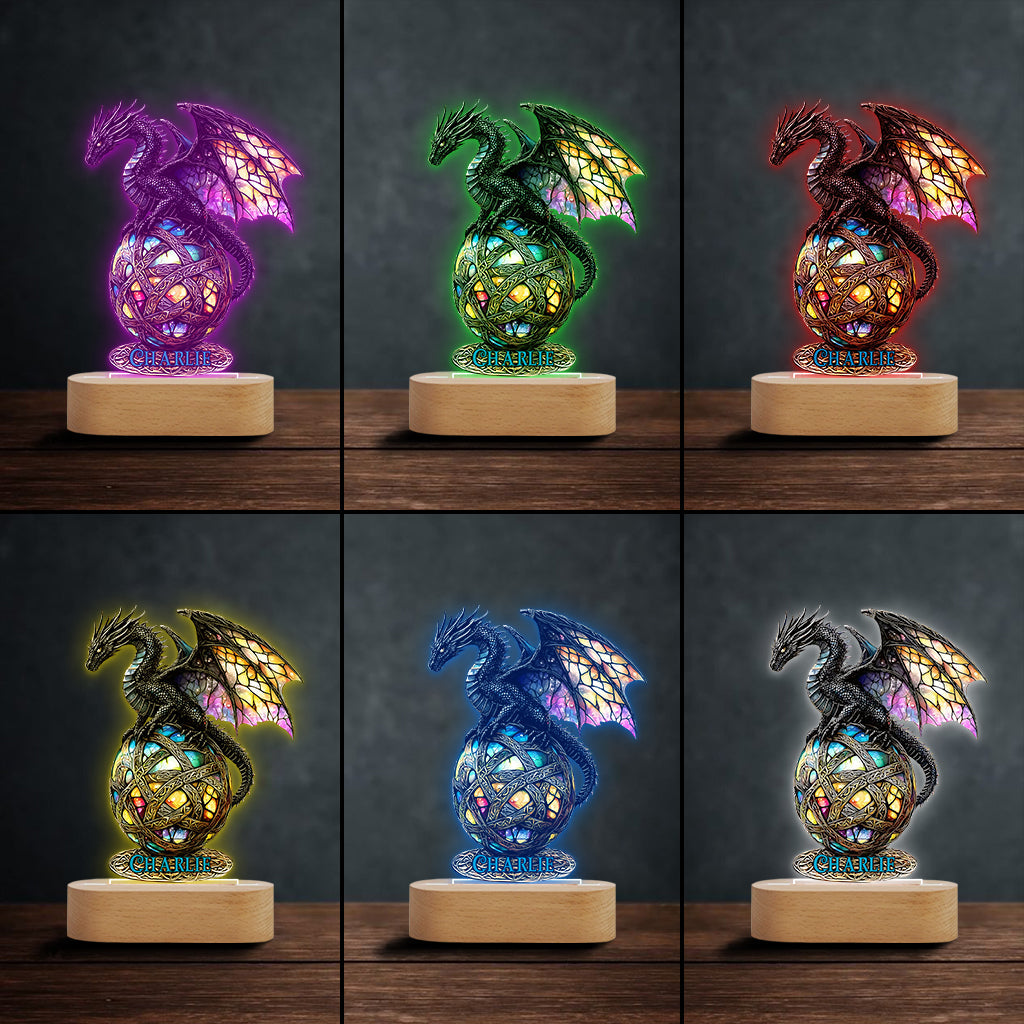 Magischer Drache – Personalisierte, drachenförmige Leuchtplatte